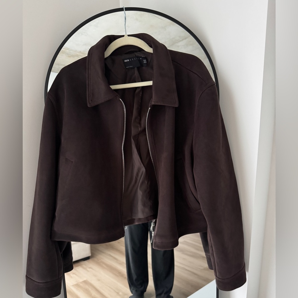 ASOS brown suede jacket size 12